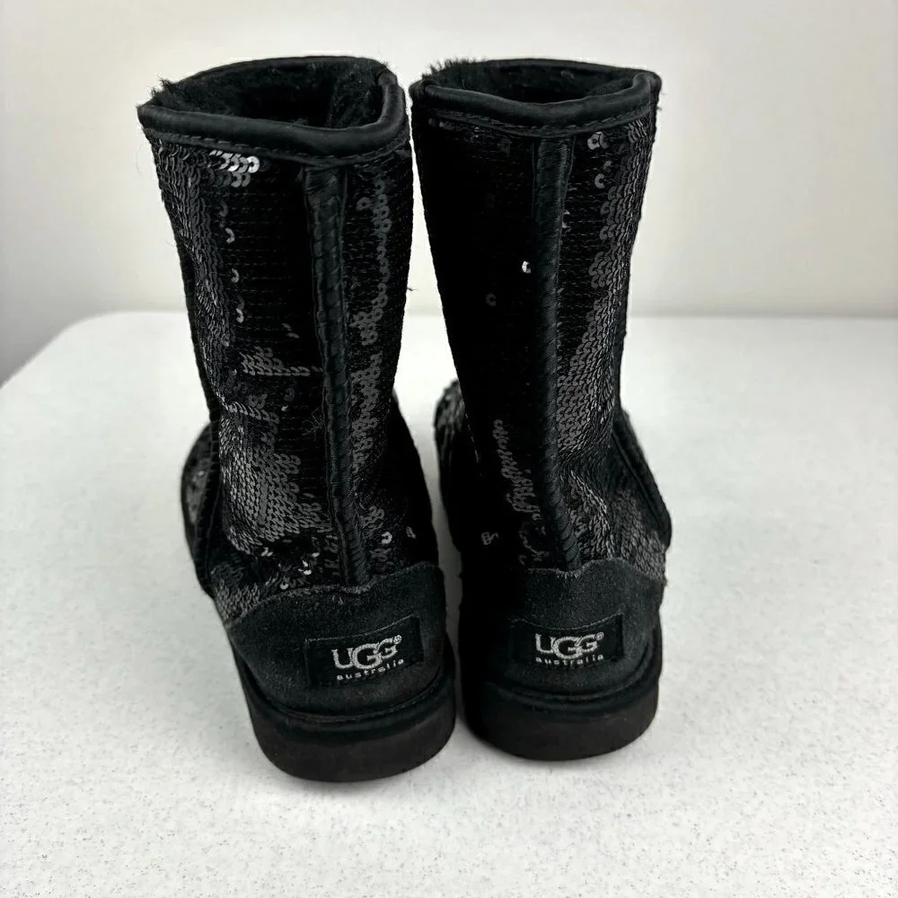UGG Classic Short Chunky Sequin Boot Black 8